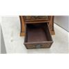 Image 6 : Rattan and Wood Three-Drawer Decorative Chest with Ornate Brass Pulls 23 1/2" X 18 x 13
