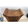 Image 7 : Rattan and Wood Three-Drawer Decorative Chest with Ornate Brass Pulls 23 1/2" X 18 x 13