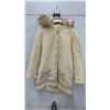 Image 1 : Canadian Sportswear Pure Virgin Wool Hooded Parka with Fur Trim and Inuit Embroidery, Sz M-L