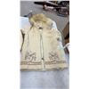 Image 6 : Canadian Sportswear Pure Virgin Wool Hooded Parka with Fur Trim and Inuit Embroidery, Sz M-L