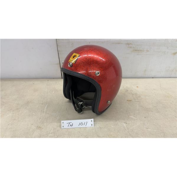 Cal-AM Vagabond 71 Red Metalflake Open-Face Motorcycle Helmet