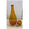 Image 2 : Three Mid-Century Colored Glass Genie Bottles with Stoppers, Tallest 29"