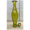 Image 3 : Three Mid-Century Colored Glass Genie Bottles with Stoppers, Tallest 29"