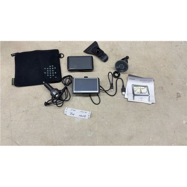 2 Garmin Nüvi 205W Series GPS Navigation Units with Mounts, Charger, Case, and More