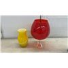 Image 3 : Fiesta Saucers, Art Glass Vases, and Oversized Brandy Snifter