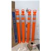Image 2 : New Uline Delineator Posts with Rubber Bases and 3" X 1000' Barricade Tape