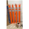Image 3 : New Uline Delineator Posts with Rubber Bases and 3" X 1000' Barricade Tape