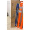 Image 7 : New Uline Delineator Posts with Rubber Bases and 3" X 1000' Barricade Tape