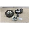 Image 1 : Pneumatic Wheels 4.10/3.50-4 with Spare Rim and Rechargeable Spotlight, No Cord