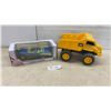 Image 1 : Classic Collection 1:18 Scale Diecast 1957 Bel Air Convertible and CAT Plastic Dump Truck
