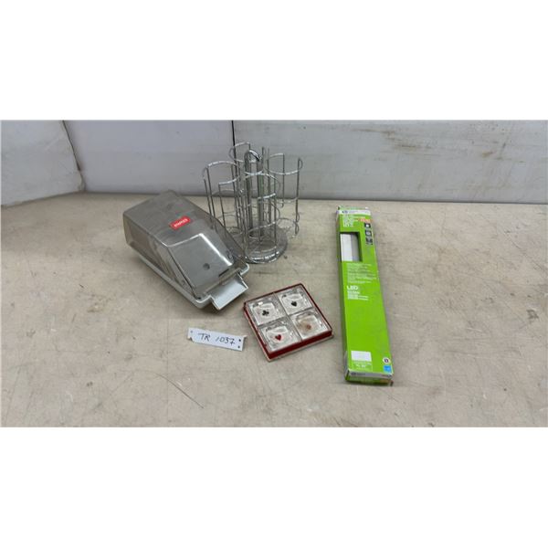 Commercial Electric 18" LED Under Cabinet Light, K-Cup Holder, Ashtrays, and More