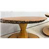 Image 10 : Pair of Live Edge Wood Slab Side Tables with Hourglass Pedestals, Approx 15 1/2 x 26 x 13