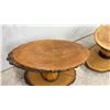 Image 11 : Pair of Live Edge Wood Slab Side Tables with Hourglass Pedestals, Approx 15 1/2 x 26 x 13