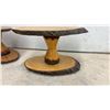 Image 2 : Pair of Live Edge Wood Slab Side Tables with Hourglass Pedestals, Approx 15 1/2 x 26 x 13