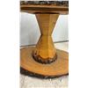 Image 9 : Pair of Live Edge Wood Slab Side Tables with Hourglass Pedestals, Approx 15 1/2 x 26 x 13