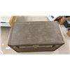 Image 10 : Vintage Steamer Trunk with Brass Hardware and Leather Handles, 20 x 36 x 20"