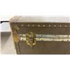 Image 11 : Vintage Steamer Trunk with Brass Hardware and Leather Handles, 20 x 36 x 20"