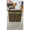 Image 2 : Vintage Steamer Trunk with Brass Hardware and Leather Handles, 20 x 36 x 20"
