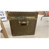 Image 6 : Vintage Steamer Trunk with Brass Hardware and Leather Handles, 20 x 36 x 20"