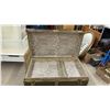Image 7 : Vintage Steamer Trunk with Brass Hardware and Leather Handles, 20 x 36 x 20"