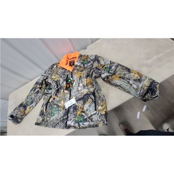 Ice Field Realtree Camo Hunting Jacket with Blaze Orange Hood, Gore-Tex, Size Large New