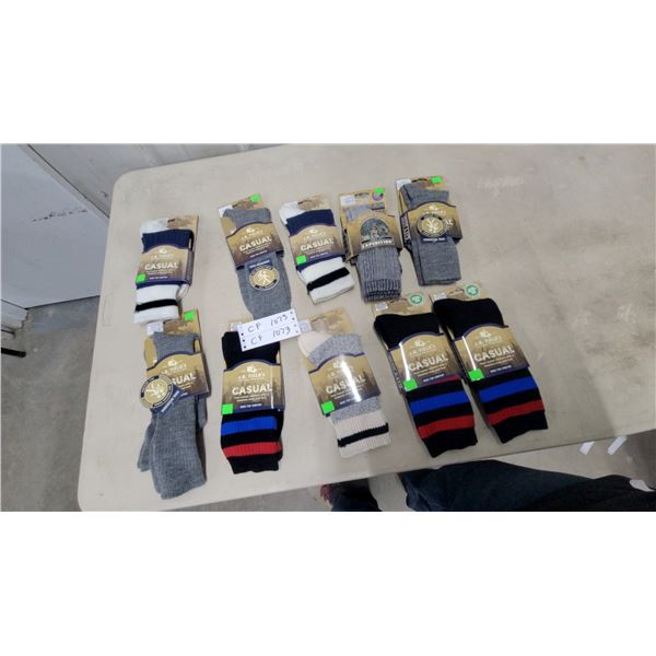 J.B. Field's Casual and Expedition Merino Wool Socks, Assorted Colors, 10 Pairs New
