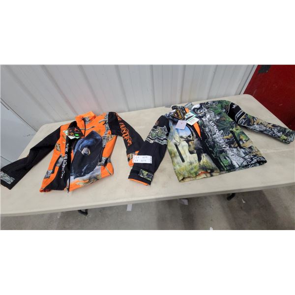 2x New Ice Field Bear/Moose Hunting Orange +greenCamo Softshell Jacket, Size 18 and More16