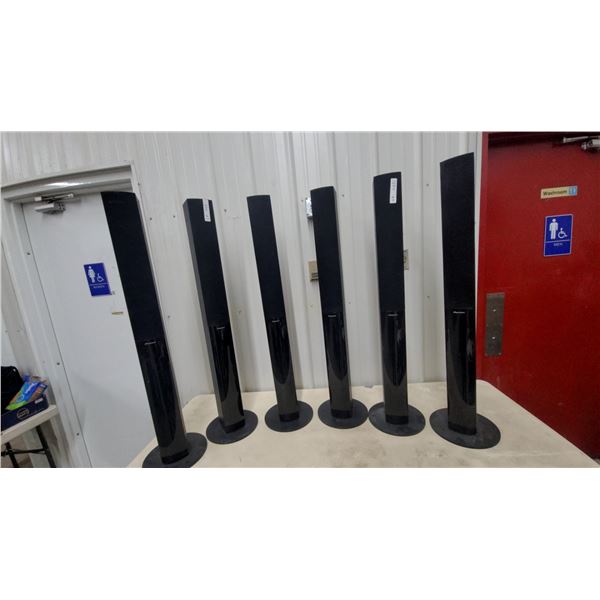 Pioneer Tower Speakers, Set of Six, Black, with Stands Model s-fcr4700