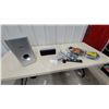 Image 1 : Pioneer S-W250S-W Subwoofer with Center Channel Speaker, Denon Remote, and More