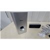 Image 2 : Pioneer S-W250S-W Subwoofer with Center Channel Speaker, Denon Remote, and More