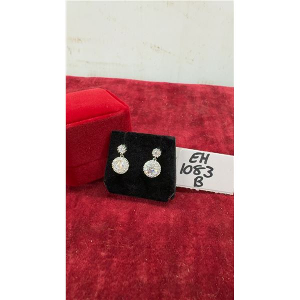 2.00 Carat GRA Certified Moissanite and Cubic Zirconia 925 Silver Halo Earrings