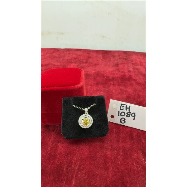 1.00 Carat GRA Ceritified Round Brilliant Cut Moissanite Stone VVS Yellow Color with 50 Round