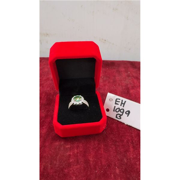2.00 Carat GRA Certified Round Brilliant Cut Moissanite Stone VVS Blue Green Color with 12 Baguette