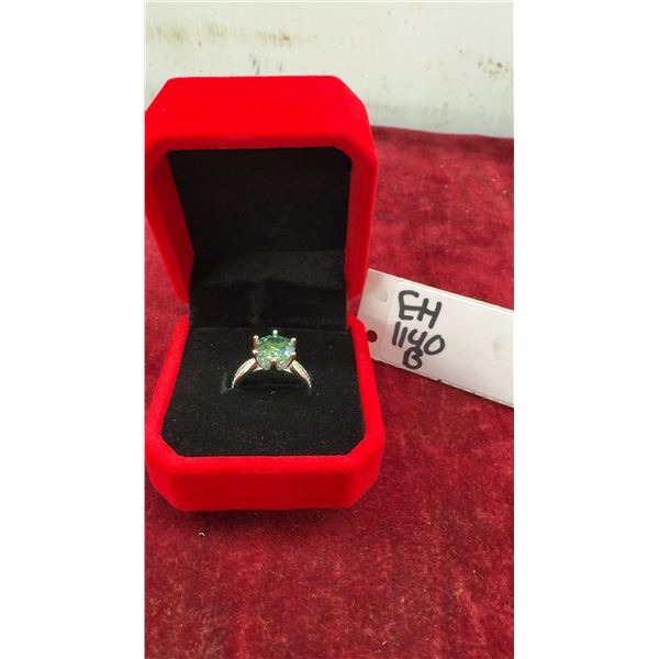 GRA Certified 3.00 Carat Round Brilliant Cut Moissanite Stone VVS Greenish Blue Color with 12 Round