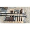 Image 1 : Pallet Lot, 2 Rail Road Section Anvils, Cast Planer No Motor and More
