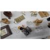 Image 3 : Assorted Collectible Figurines, Miniature Bicycle, Brass "Open" Sign, Trinket Boxes, and More