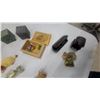 Image 4 : Assorted Collectible Figurines, Miniature Bicycle, Brass "Open" Sign, Trinket Boxes, and More