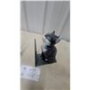 Image 3 : Pair of Cast Iron Tuxedo Cat Bookends with Metal L-Shaped Bases 7" Tall