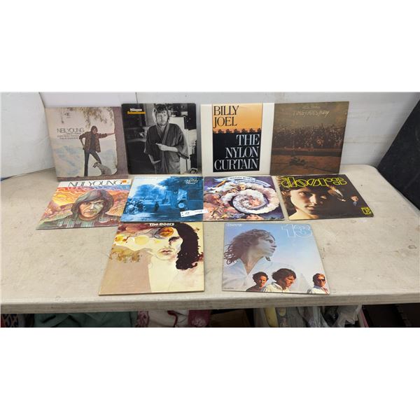 Collection of Vinyl Lp Records Including Neil Young, the Doors, Billy Joel, and More