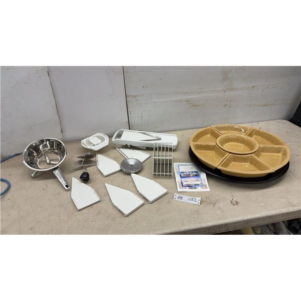 V-Slicer Mandoline / Grinder and Ceramic Sectioned Lazy Susan