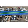 Image 1 : Pallet Lot of Assorted PVC and CPVC Pipe Fittings, Blue and Green Tubing, Pipe Clamps, and More