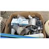 Image 5 : Pallet Lot of Assorted PVC and CPVC Pipe Fittings, Blue and Green Tubing, Pipe Clamps, and More