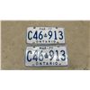 Image 2 : 1961 Alberta and 1977 Ontario Vintage License Plates, Set of Three