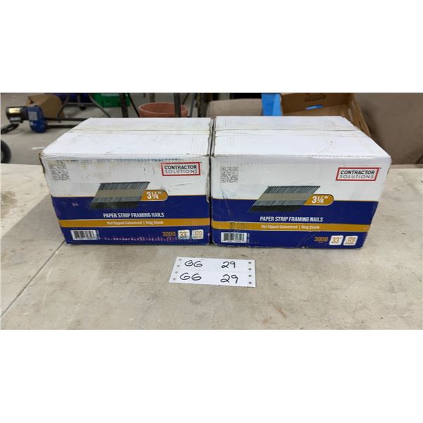 Contractor Solutions 3 1/4" Paper Strip Framing Nails, Hot Dipped Galvanized, Two Boxes of 3000