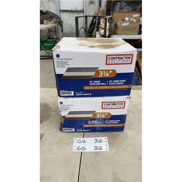 Contractor Solutions 3-1/4" 33-Degree Paper Strip Nails, .120 Gauge, 3000 per Box, Qty 2 Boxes