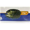 Image 2 : Contractor Solutions 1 1/4" Collated Coil Roofing Nails, .120 Gauge, Electro Galvanized, Two Boxes