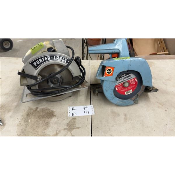 Porter-Cable 315-1 and Black & Decker B-130 7 1/4" Circular Saws