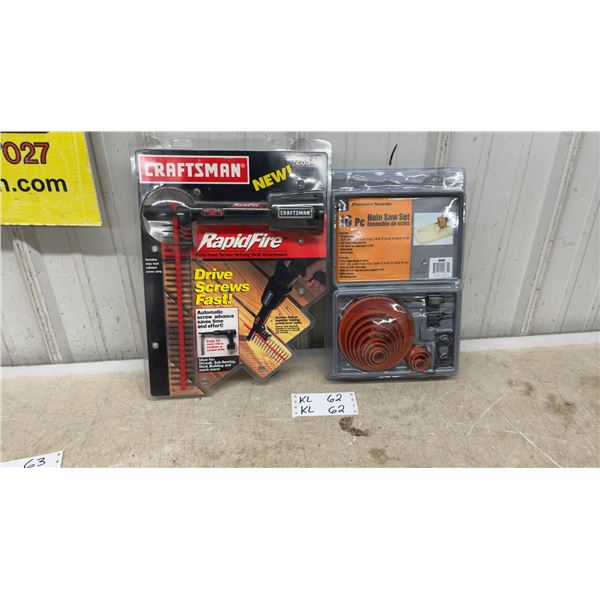 Craftsman RapidFire Auto-Feed Screw Driving Drill Attachment and 16-Piece Hole Saw Set
