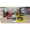 Image 1 : Mibro Shop Clock with Drill Bit Set, Oldham 10" Saw Blade, Tow Strap, Socket Set and More