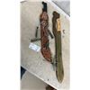 Image 1 : 2 Machetes with Decorated Leather Sheath and Wooden Scabbard
